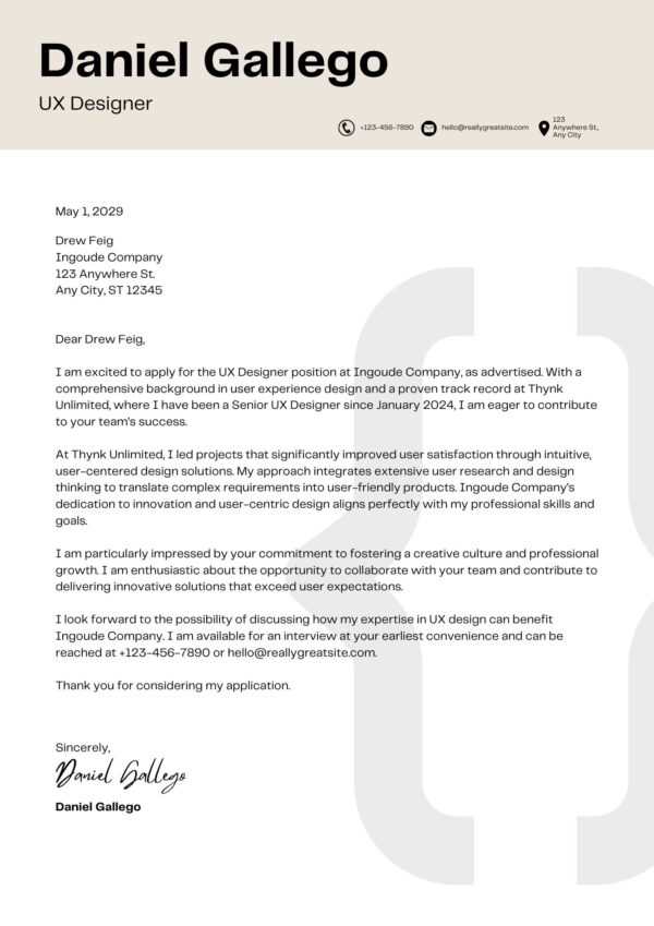 CV Cover Latter