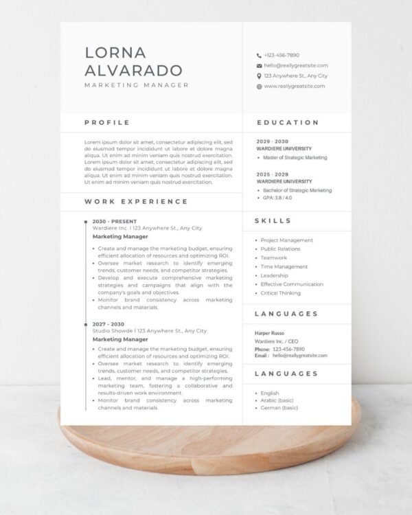 Marketing Manager Resume