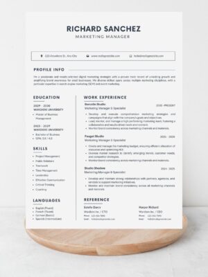 Professional Marketing Manager Resume