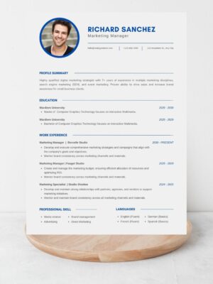 Simple Professional Marketing CV