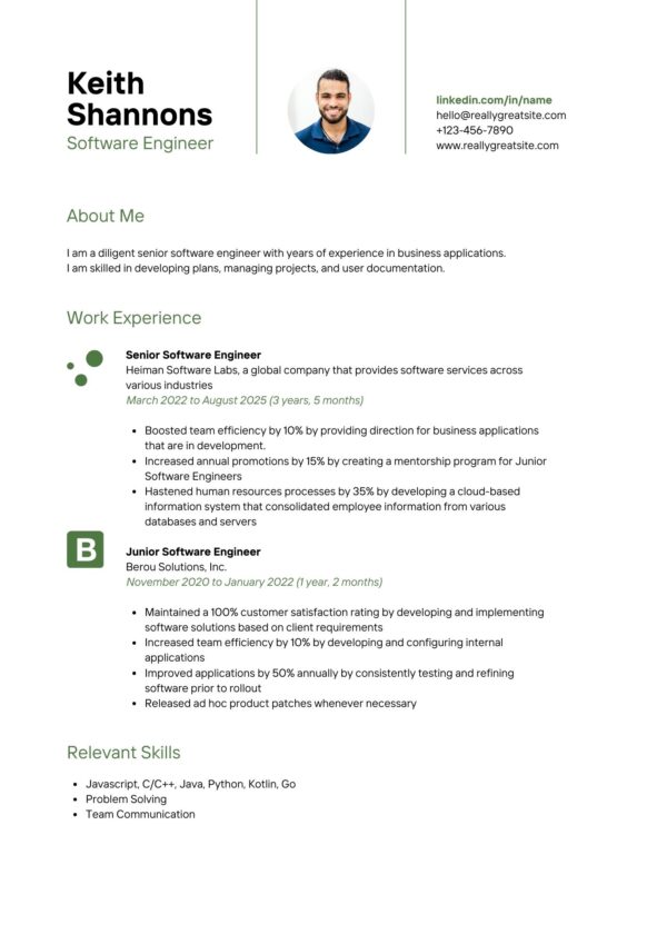 Software engineer cv