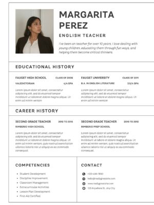 Teacher Resume Download