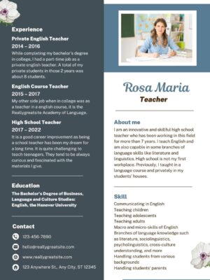 indian teacher resume format