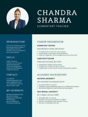 canva teacher resume