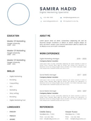 digital marketing manager resume