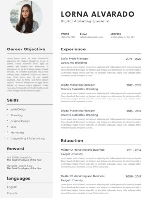 digital marketing resume