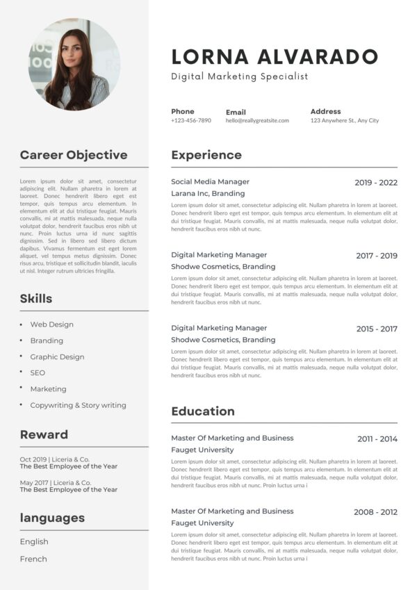 digital marketing resume