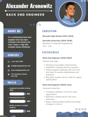 software engineer cv template