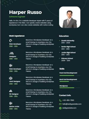 software engineer cv template