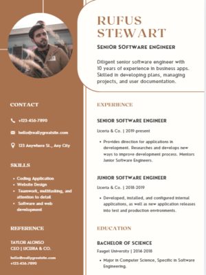 software developer resume template free