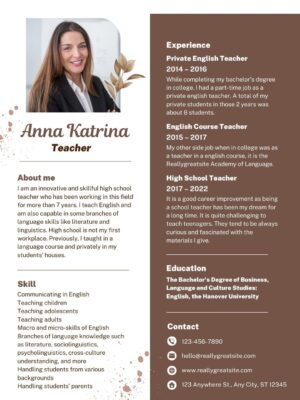 resume builder for teaching jobs