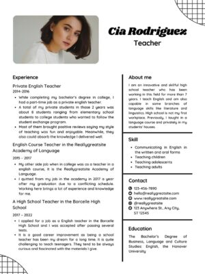 english instructor resume